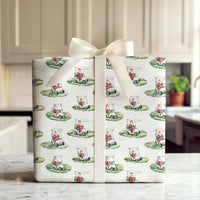 Golfer Christmas Gift Wrap, Golfing Santa Wrapping Paper, Watercolor Santa Cart Wrapping Paper, Holiday Golf Gift Wrap, Fun Golfer Wrap