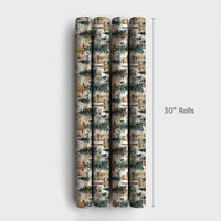 Eiffel Tower Winter Gift Wrap Roll, Parisian Christmas Wrapping Paper, Watercolor Paris Cityscape Wrapping Paper, Holiday Travel Gift Wrap