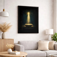 Star of Bethlehem Manger Canvas, Nativity Scene Canvas Print, Religious Christmas Wall Art Canvas, Holy Night Canvas Decor Present