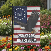 America 250 Years of Freedom Garden Flag | Patriotic Bald Eagle 1776-2026 USA Semiquincentennial Decor | Premium Double Sided Weatherproof Polyester | Commemorative Patriotic Gift