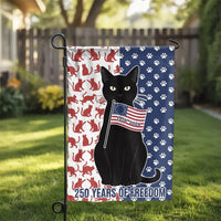 Patriotic Black Cat Garden Flag | 250 Years of Freedom 1776-2026 America Betsy Ross | Premium Double Sided Weatherproof Yard Banner | Patriotic Gift for Cat Lovers
