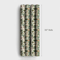 Tropical Palm Tree Gift Wrap, Coastal Christmas Wrapping Paper, Watercolor Coastal Town Present Paper, Beachy Holiday Wrapping Paper