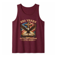 Faith and Freedom 250 Years Tank Top | Patriotic Christian Cross Eagle USA 1776-2026 Graphic | Premium Lightweight Breathable Fabric | America 250th Anniversary Gift for Men Women
