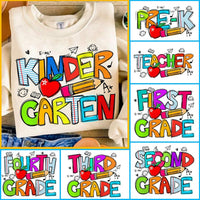 Personalized Grade Pencil Red Apple First Grade T-shirt