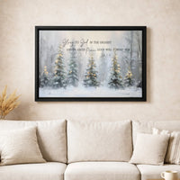 Glory to God Winter Forest Canvas Print, Luke 2:14 Christmas Wall Art, Bible Scripture Holiday Poster, Printable Art, Digital Download Print