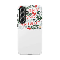Christmas Wreath Samsung Galaxy Case, Merry and Bright Phone Case, Holiday Floral Tough Cover, Dual Layer Case, Christmas Present for Her