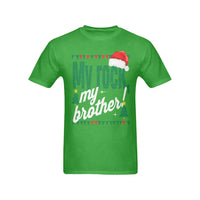 Santa Hat Holiday Graphic Tee, My Brother My Rock Christmas Shirt, Festive Sibling Xmas T-Shirt, Winter Family Brother Shirt