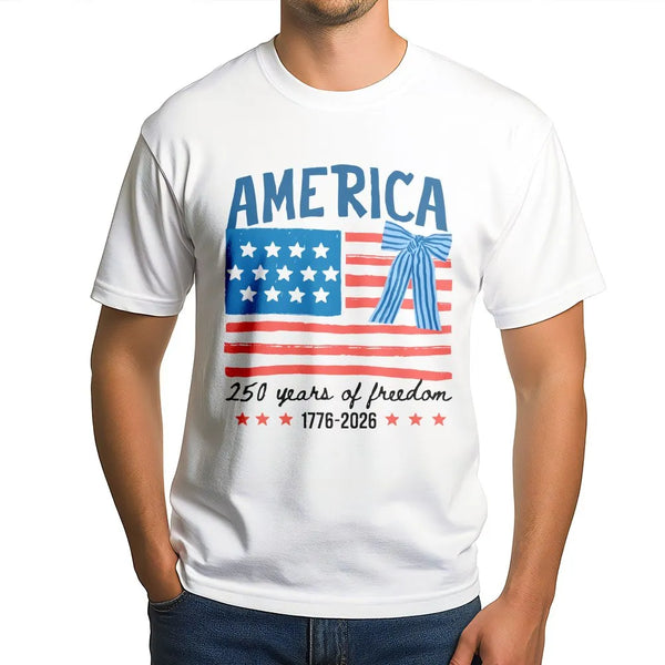 America 250th Anniversary T-Shirt | 250 Years of Freedom 1776-2026 Flag Design | Premium Soft Cotton Unisex Tee | Patriotic Gift for History Lovers