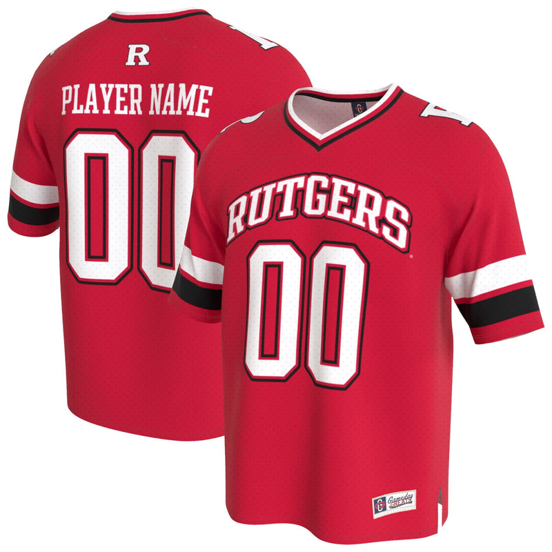 Rutgers Scarlet Knights Lightweight Collegiate Football NIL Pick-A-Player Fashion Jersey - Scarlet