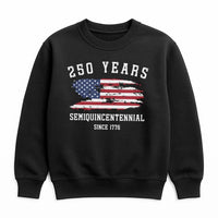 250 Years Semiquincentennial Sweatshirt | Distressed American Flag Since 1776 Design | Soft Cotton Polyester Blend | Gift for History Enthusiasts