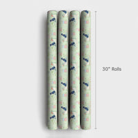 Watercolor Dog Sleigh Gift Wrap, Black Labrador Christmas Wrapping Paper, Pastel Village Holiday Wrapping Paper, Adorable Dog Lover Gift Wrap