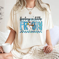 Adorable Snowman Christmas T-Shirt, Feeling A Little Frosty Shirt, Winter Holiday Graphic Tee, Retro Xmas Tee, Festive Snow Lover Present