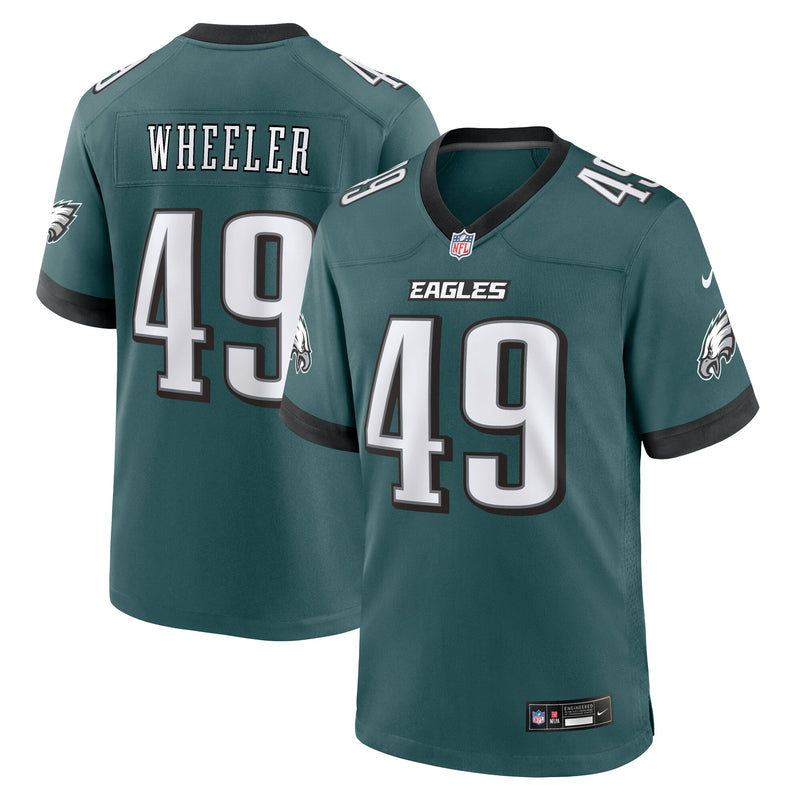 Philadelphia Eagles Ian Wheeler Midnight Green Team Game Jersey