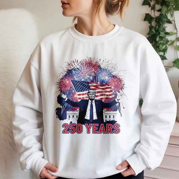 Patriotic USA 250 Years Sweatshirt | America Independence Graphic | Premium Cotton Blend | Unisex Anniversary Gift