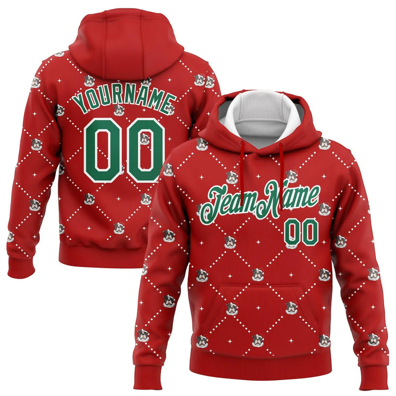 3D Pet Graphic Pullover Sweatshirt, Custom Christmas Dog Santa Hoodie, Personalized Dog Lover Hoodie, Festive Xmas Holiday Apparel Present