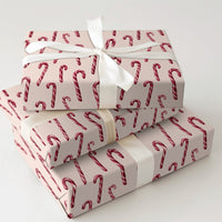 Watercolor Christmas Gift Wrap, Candy Cane Wrapping Paper, Festive Holiday Wrapping Paper, Red White Candy Cane Gift Wrapping Paper
