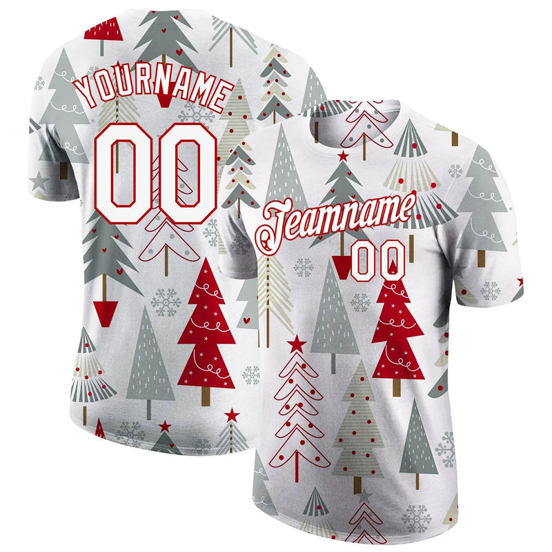 Personalized Xmas Sports Tee, Custom Christmas Performance Shirt, Name and Number Holiday T-Shirt, Athletic Workout Graphic Shirt, Xmas Present