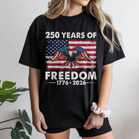 250 Years of Freedom T-Shirt | Patriotic American Eagle 1776-2026 Graphic | Premium Soft Cotton | Unisex USA Independence Day Gift for Adults