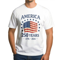America 250 Years T-Shirt | Vintage Flag 1776-2026 Commemorative Design | Soft Breathable Cotton | Patriotic Gift for History Fans