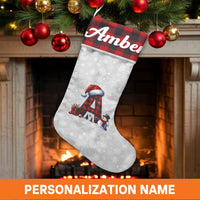 Monogram Initial Stocking, Snowman Christmas Stocking, Buffalo Plaid Christmas Stocking, Personalized Name Stocking, Holiday Family Present