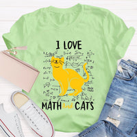 I Love Math And Cats Teacher T-Shirt