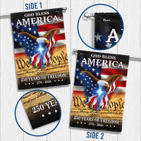 God Bless America Garden Flag | 250 Years of Freedom Eagle & Cross Design | Double-Sided Polyester | Patriotic We The People Outdoor Decor
