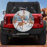 Snowball Fight Winter Tire Cover, Reindeer Games Spare Tire Cover, Adorable Reindeer Wheel Cover, Christmas SUV Tire Cover, Holiday Auto Decor