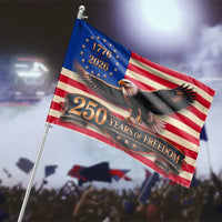 1776-2026 Eagle House Flag | 250 Years of Freedom Patriotic Design | Double-Sided Weather-Resistant Polyester | Gift for American History Lovers
