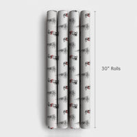 Dog with Red Bow Gift Wrap, Dachshund Christmas Wrapping Paper, Sketch Dachshund Holiday Wrapping Paper, Dog Lover Present Gift Wrap