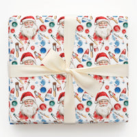 Watercolor Christmas Gift Wrap, Artist Santa Wrapping Paper, Paintbrush Holiday Wrapping Paper, Art Supplies Gift Wrap Roll