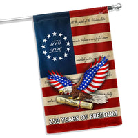 250 Years of Freedom Garden Flag | We The People 1776-2026 Patriotic Eagle Design | Double-Sided Polyester | Americana Commemorative Decor