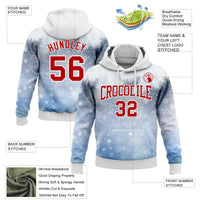Personalized Holiday Sports Pullover Hoodie, Custom Christmas Snowflake Hoodie, Custom Name Number Sweatshirt Hoodie, Winter Fan Present