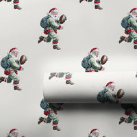 Vintage Sports Santa Wrapping Paper, Football Santa Wrapping Paper, Game Day Holiday Wrapping Paper, Christmas Gift Wrap Roll