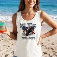 Patriotic American Eagle Tank Top | USA 250 Years 1776-2026 Flag Graphic | Lightweight Soft Stretch Fabric | Independence Day 4th of July Celebration Gift for Men Women