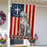 Labrador Retriever Garden Flag Patriotic | 250 Years of Blessings Betsy Ross Design | Double-Sided Polyester | Dog Lovers Memorial Gift