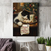 Comfy Festive Tree Cocoa Holiday Print, Sleeping Christmas Cat Wall Art Digital Download, Adorable Kitten Canvas Art, Winter Pet Lover Printable