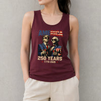 America 250 Years Tank Top | Trump Washington Sunglasses Party Art | Soft Breathable Unisex Fit | Fourth of July Gift for Patriots