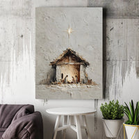 Textured Impasto Holy Family Wall Art, Nativity Scene Canvas Print, Modern Christian Scripture Decor, Religious Christmas Home Present