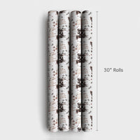 Black and White Cow Gift Wrap, Farmhouse Cow Christmas Wrapping Paper, Winter Holly Wrapping Paper, Rustic Farm Animal Holiday Gift Wrap