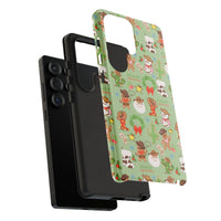 Western Gingerbread Cactus Santa Pattern Cover, Howdy Christmas Cowboy Samsung Galaxy Phone Case, Country Christmas Holiday Phone Case
