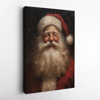 Classic Santa Portrait Canvas Print, Vintage Santa Claus Canvas Art, Christmas Wall Decor, Holiday Canvas Art, Festive Xmas Home Decor Present