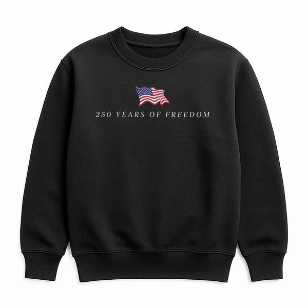 America 250th Anniversary Sweatshirt | 250 Years of Freedom Minimalist Flag Design | Soft Cotton Polyester Blend | Patriotic Gift for History Lovers