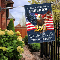 Personalized American Flag Garden Flag | 250 Years of Freedom Eagle Design | Double-Sided Polyester | Custom Patriotic Yard Decor