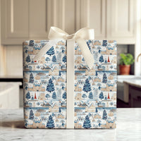 World Landmarks Holiday Gift Wrap, Winter Cityscape Wrapping Paper, Eiffel Tower Opera House Gift Wrap, Christmas Present Paper, Travel Present
