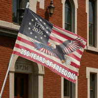Patriotic 250 Years of Freedom House Flag | American Eagle 1776-2026 Semiquincentennial Banner | Double-Sided Premium Polyester | Proud American Home Decor Gift