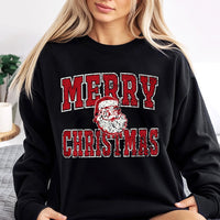 Distressed Vintage Santa Graphic Sweatshirt, Merry Christmas Santa Sweatshirt, Retro Holiday Crewneck, Festive Xmas Graphic Pullover