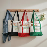 Take Me Where Summer Never Ends Teacherlife Color-blocked Canvas Bag
