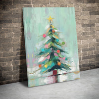 Colorful Modern Holiday Canvas Print, Abstract Christmas Tree Canvas Wall Art, Festive Winter Home Decor, Seasonal Living Room Present