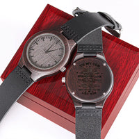 Custom Sandalwood Watch, Engraved Wooden Watch for Son, Mens Leather Strap Wood Watch, Meaningful Birthday Christmas Present from Mom