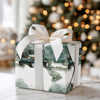 Holiday Wreath Golf Gift Wrap, Christmas Golf Cart Wrapping Paper, Festive Golfer Present Paper, Winter Sports Christmas Wrapping Paper Roll